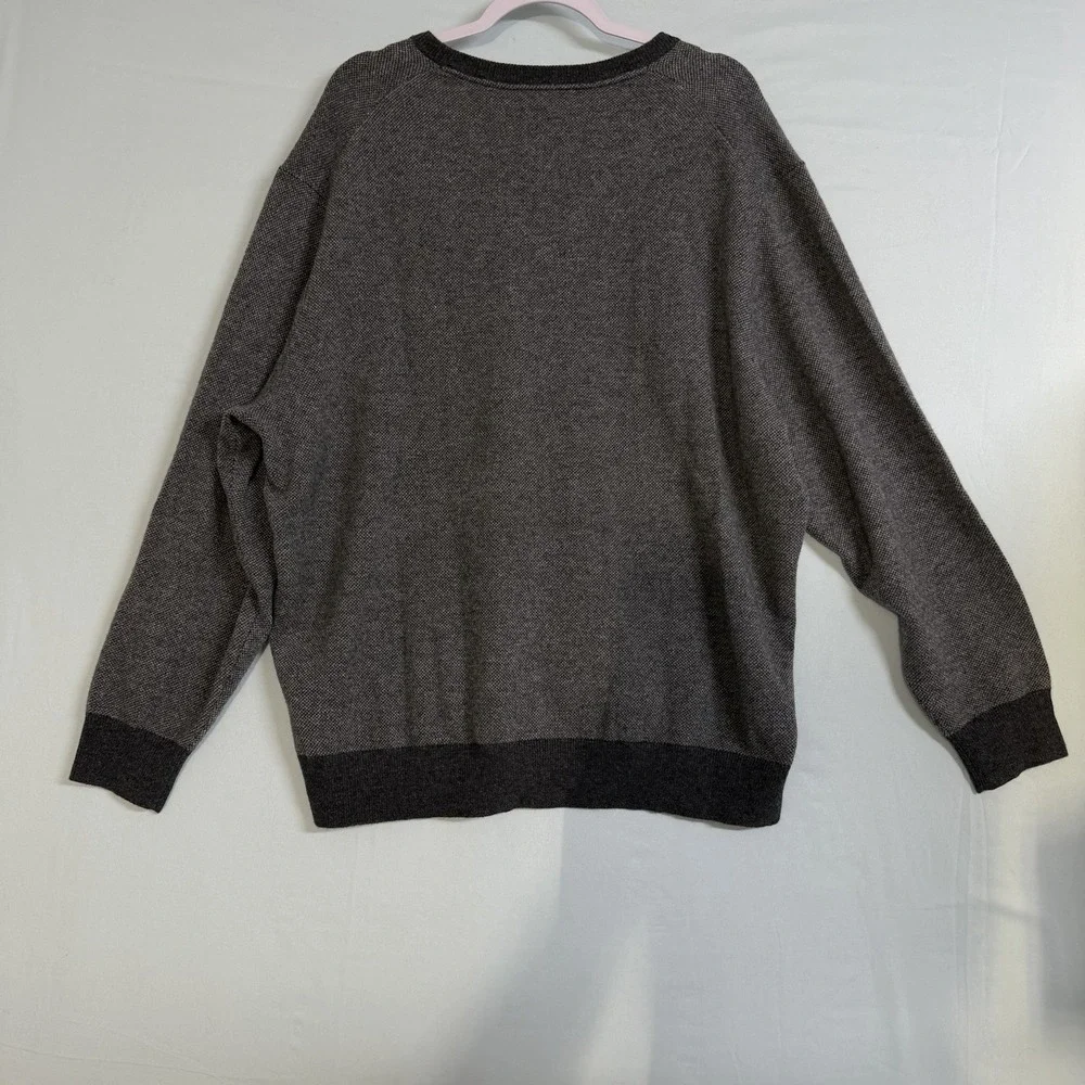 Daniel Cremieux Signature Collection Size-XXL Mens V-Neck Gray Sweater Wool